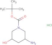 tert-Butyl rac-(3R,5R)-3-amino-5-hydroxy-1-piperidinecarboxylate hydrochloride