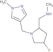 {[4-Fluoro-1-[(1-methyl-1H-pyrazol-4-yl)methyl]pyrrolidin-2-yl]methyl}(methyl)amine