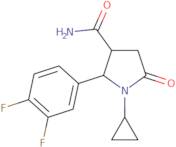 1-Cyclopropyl-2-(3,4-difluorophenyl)-5-oxopyrrolidine-3-carboxamide