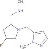 {[4-Fluoro-1-[(1-methyl-1H-pyrazol-5-yl)methyl]pyrrolidin-2-yl]methyl}(methyl)amine