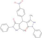 4-((5-hydroxy-3-methyl-1-phenylpyrazol-4-yl)(4-nitrophenyl)methyl)-3-methyl-1-phenylpyrazol-5-ol