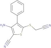 3-Amino-5-[(cyanomethyl)sulfanyl]-4-phenyl-2-thiophenecarbonitrile