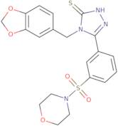 4-(1,3-Dioxaindan-5-ylmethyl)-5-[3-(morpholine-4-sulfonyl)phenyl]-4H-1,2,4-triazole-3-thiol