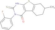 3-(2-Fluoro-phenyl)-2-mercapto-7-methyl-5,6,7,8-tetrahydro-3H-benzo[4,5]thieno[2,3-d]pyrimidin-4...