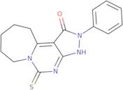 4-Phenyl-8-sulfanyl-4,5,7,9-tetraazatricyclo[7.5.0.0,2,6]tetradeca-1,5,7-trien-3-one