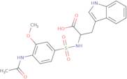 2-(4-Acetamido-3-methoxybenzenesulfonamido)-3-(1H-indol-3-yl)propanoic acid