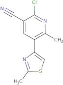 2-Chloro-6-methyl-5-(2-methyl-1,3-thiazol-4-yl)pyridine-3-carbonitrile