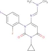 (E)-N'-(1-cyclopropyl-3-(2-fluoro-4-iodophenyl)-2,6-dioxo-1,2,3,6-tetrahydropyrimidin-4-yl)-N,N-di…