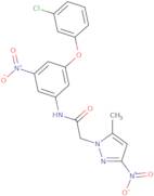 N-(3-(3-Chlorophenoxy)-5-nitrophenyl)-2-(5-methyl-3-nitro-1H-pyrazol-1-yl)acetamide