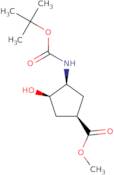 Methyl (1R,3S,4R)-3-(boc-amino)-4-hydroxycyclopentane-1-carboxylate