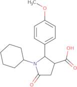 1-Cyclohexyl-2-(4-methoxyphenyl)-5-oxo-3-pyrrolidinecarboxylic acid