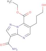 Ethyl 3-carbamoyl-6-(3-hydroxypropyl)pyrazolo[1,5-a]pyrimidine-7-carboxylate