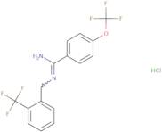 4-(Trifluoromethoxy)-N'-{[2-(trifluoromethyl)phenyl]methyl}benzene-1-carboximidamide hydrochloride