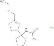 N-(1-{5-[(Ethylamino)methyl]-1,2,4-oxadiazol-3-yl}cyclopentyl)acetamide hydrochloride