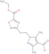 Ethyl 3-(2-(3,5-dimethyl-4-nitro-1H-pyrazol-1-yl)ethyl)-1,2,4-oxadiazole-5-carboxylate