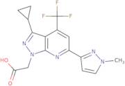 2-[3-Cyclopropyl-6-(1-methyl-1H-pyrazol-3-yl)-4-(trifluoromethyl)-1H-pyrazolo[3,4-b]pyridin-1-yl...