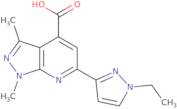 6-(1-Ethyl-1H-pyrazol-3-yl)-1,3-dimethyl-1H-pyrazolo[3,4-b]pyridine-4-carboxylic acid