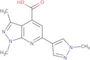 1,3-Dimethyl-6-(1-methyl-1H-pyrazol-4-yl)-1H-pyrazolo[3,4-b]pyridine-4-carboxylic acid