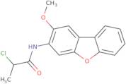 2-Chloro-N-{4-methoxy-8-oxatricyclo[7.4.0.0,2,7]trideca-1(9),2(7),3,5,10,12-hexaen-5-yl}propanamide