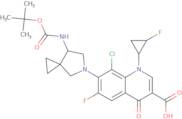 8-Chloro-6-fluoro-1-[(1R,2S)-2-fluorocyclopropyl]-7-[(7S)-7-[(2-methylpropan-2-yl)oxycarbonylamino]-5-azaspiro[2.4]heptan-5-yl]-4-ox oquinoline-3-carboxylic acid