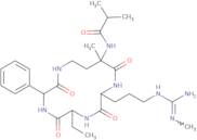 N-[(3R,6S,9S,12R)-6-Ethyl-12-methyl-9-[3-[(N'-methylcarbamimidoyl)amino]propyl]-2,5,8,11-tetraoxo-3-phenyl-1,4,7,10-tetrazacyclotetr adec-12-yl]-2-methylpropanamide
