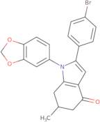 1-benzo[d]1,3-dioxolan-5-yl-2-(4-bromophenyl)-6-methyl-5,6,7-trihydroindol-4-one