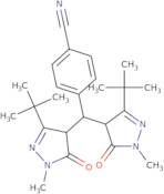 4-(bis(3-(tert-butyl)-1-methyl-5-oxo-2-pyrazolin-4-yl)methyl)benzenecarbonitrile