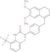 1-(4-((6,7-dimethoxy(3,4-dihydroisoquinolyl))methyl)phenyl)-3-(2-fluoro-6-(trifluoromethyl)phenyl)…