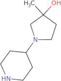 3-Methyl-1-(piperidin-4-yl)pyrrolidin-3-ol