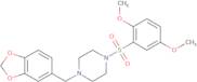 4-(benzo[3,4-d]1,3-dioxolan-5-ylmethyl)-1-((2,5-dimethoxyphenyl)sulfonyl)piperazine
