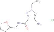 4-Amino-1-ethyl-N-[(oxolan-2-yl)methyl]-1H-pyrazole-3-carboxamide hydrochloride