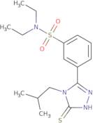 N,N-Diethyl-3-[4-(2-methylpropyl)-5-sulfanyl-4H-1,2,4-triazol-3-yl]benzene-1-sulfonamide