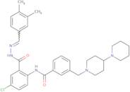 (E)-3-([1,4'-Bipiperidin]-1'-ylmethyl)-N-(4-chloro-2-(2-(3,4-dimethylbenzylidene)hydrazinecarbonyl…