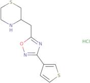 3-{[3-(Thiophen-3-yl)-1,2,4-oxadiazol-5-yl]methyl}thiomorpholine hydrochloride