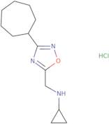 N-[(3-Cycloheptyl-1,2,4-oxadiazol-5-yl)methyl]cyclopropanamine hydrochloride