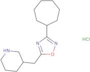 3-[(3-Cycloheptyl-1,2,4-oxadiazol-5-yl)methyl]piperidine hydrochloride