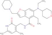 N-[(4,6-Dimethyl-2-oxo-1H-pyridin-3-yl)methyl]-5-ethyl-6-[ethyl(tetrahydropyran-4-yl)amino]-2-(1-p…