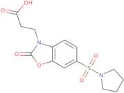 3-[2-Oxo-6-(pyrrolidine-1-sulfonyl)-2,3-dihydro-1,3-benzoxazol-3-yl]propanoic acid