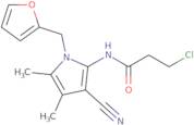 3-Chloro-N-[3-cyano-1-(furan-2-ylmethyl)-4,5-dimethyl-1H-pyrrol-2-yl]propanamide