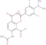 3-Acetamido-6-acetyl-2-nitrophenyl 4-(dimethylamino)-3,5-difluorobenzoate