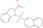 1-(Naphthalene-2-sulfonyl)-2,3-dihydro-1H-indole-2-carboxylic acid