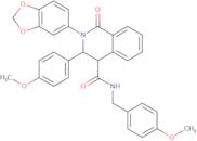 (2-benzo[3,4-d]1,3-dioxolen-5-yl-3-(4-methoxyphenyl)-1-oxo(4-2,3,4-trihydroisoquinolyl))-N-((4-met…