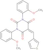 1,3-bis(2-methoxyphenyl)-5-(3-thienylmethylene)-1,3-diazaperhydroine-2,4,6-trione