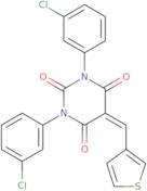 1,3-bis(3-chlorophenyl)-5-(3-thienylmethylene)-1,3-diazaperhydroine-2,4,6-trione