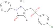 4-bromo-3-(((4-chlorophenyl)sulfonyl)methyl)-2-methyl-1-phenyl-3-pyrazolin-5-one