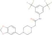 2-(4-(benzo[3,4-d]1,3-dioxolan-5-ylmethyl)piperazinyl)-N-(3,5-bis(trifluoromethyl)phenyl)ethanamide