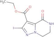 2-Iodo-4-oxo-4,5,6,7-tetrahydro-pyrazolo[1,5-a]pyrazine-3-carboxylic acid ethyl ester