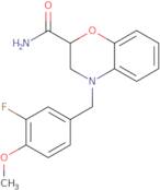 4-[(3-Fluoro-4-methoxyphenyl)methyl]-3,4-dihydro-2H-1,4-benzoxazine-2-carboxamide