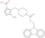 5-[(4-{[(9H-Fluoren-9-yl)methoxy]carbonyl}piperazin-1-yl)methyl]-1-methyl-1H-pyrazole-4-carboxylic…