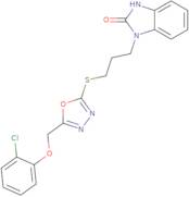 1-(3-{[5-(2-Chlorophenoxymethyl)-1,3,4-oxadiazol-2-yl]sulfanyl}propyl)-2,3-dihydro-1H-1,3-benzodia…